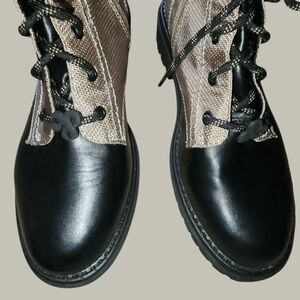 Sam & Libby Black and Tan Combat Boots